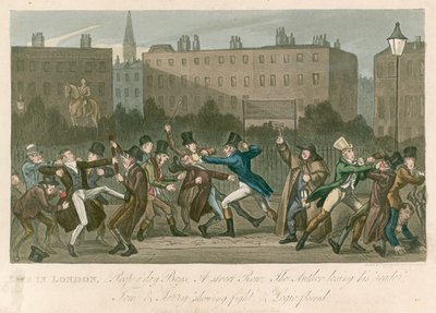 Awantura na ulicy — Tom i Jerry pokazali walkę, a Logic pogrążeni autorstwa George Cruikshank