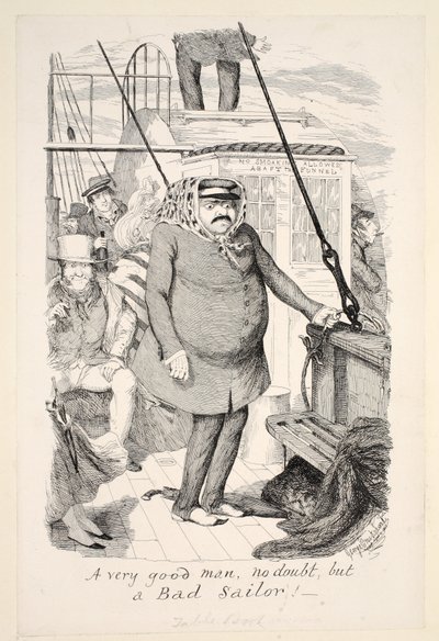 Bez wątpienia bardzo dobry człowiek, ale Zły Żeglarz!, wyd. 1845 autorstwa George Cruikshank