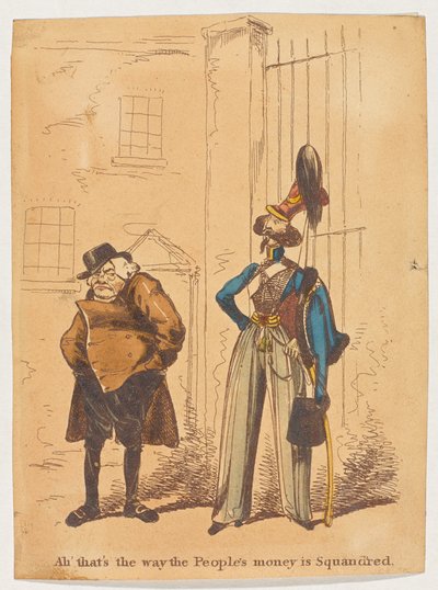 „Ach”, w ten sposób pieniądze Ludu są marnowane” autorstwa George Cruikshank