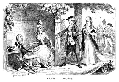 Kwiecień - Oszustwo, c1839. autorstwa George Cruikshank