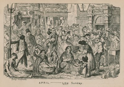 kwiecień - niska niedziela autorstwa George Cruikshank