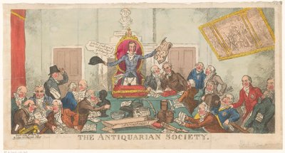 Versammlung der Society of Antiquaries autorstwa George Cruikshank