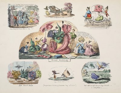 Budynek maski, wyd. 1828 (ręcznie kolorowane grawerowanie) autorstwa George Cruikshank