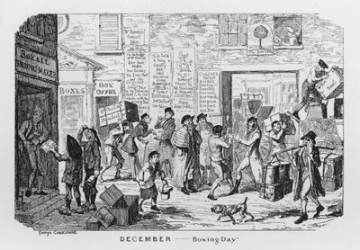 Boxing Day (grawerowanie) autorstwa George Cruikshank