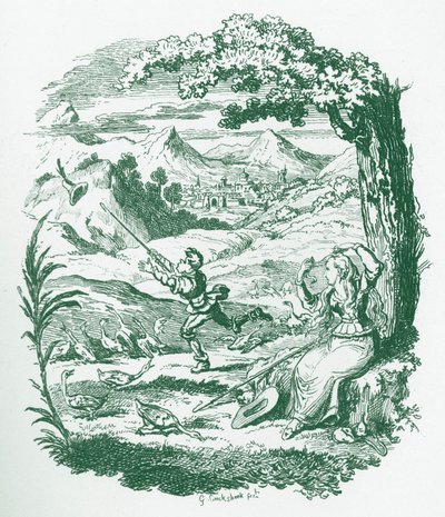 Bracia Grimm Dzieci i autorstwa George Cruikshank