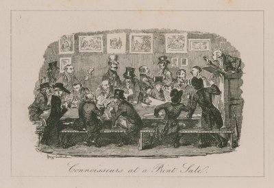 Koneserzy na wyprzedaży druku autorstwa George Cruikshank