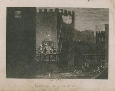 Ucieczka Courtenay z Wieży autorstwa George Cruikshank