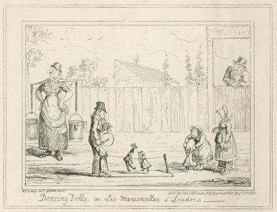 Tańczące lalki lub Les Marionetes a Londres autorstwa George Cruikshank