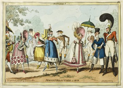Dandies lub potworności z 1818 r. autorstwa George Cruikshank
