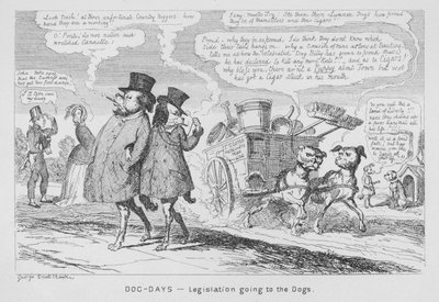 Dog-Days, Legislacja idzie do psów (grawerowanie) autorstwa George Cruikshank