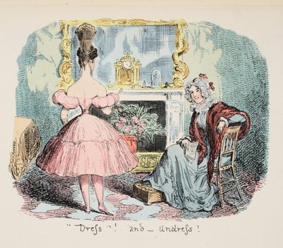 Ubierz się i rozbierz, wyd. 1832 (Ręcznie kolorowe grawerowanie) autorstwa George Cruikshank