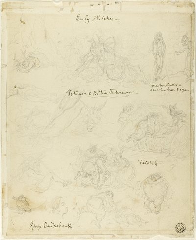 Wczesne szkice do Falstaffa, Snu nocy letniej autorstwa George Cruikshank