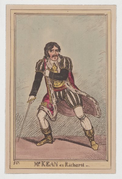 Edmund Kean jako Ryszard III, ca. 1814., ca. 1814. autorstwa George Cruikshank