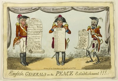 Angielscy generałowie o ustanowieniu pokoju!!! autorstwa George Cruikshank