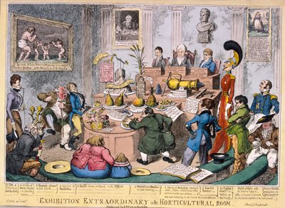 Wystawa w Royal Horticultural Society, Londyn, 1826 autorstwa George Cruikshank