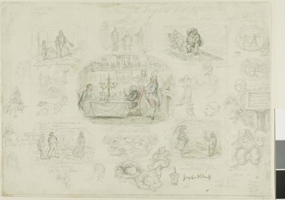 Mody i przerażenia z 1829 r. (recto); Anioły zawsze jasne i sprawiedliwe (verso) autorstwa George Cruikshank