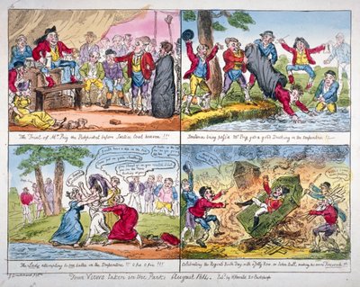 „Cztery widoki w parkach”, 1814 r. autorstwa George Cruikshank