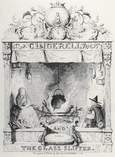 Frontyspis Kopciuszek i szklany pantofel autorstwa Charlesa Perrault autorstwa George Cruikshank