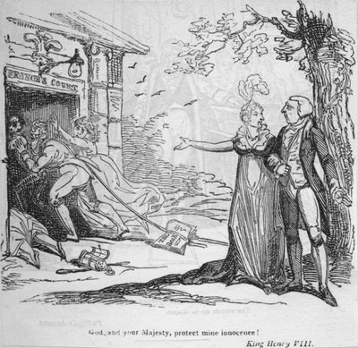 Boże i Wasza Wysokość chroń moją niewinność, ok. 1820 r. autorstwa George Cruikshank
