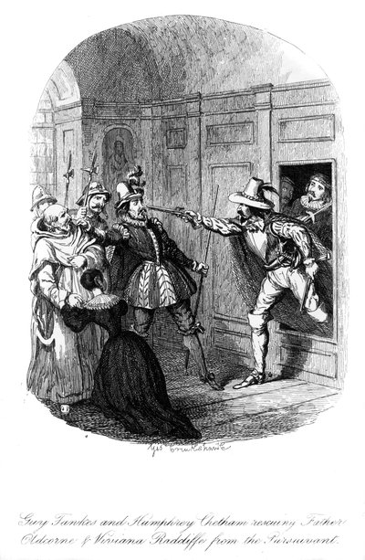 Guy Fawkes i Humphrey Chetham, 1605, 1841. autorstwa George Cruikshank
