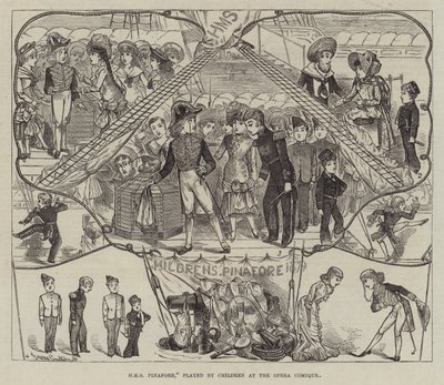 HMS Pinafore, grany przez dzieci w Opera Comique autorstwa George Cruikshank