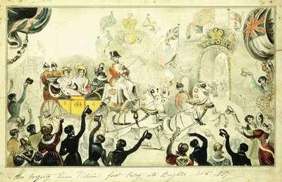 Pierwsze wejście Jej Królewskiej Mości Królowej Wiktorii do Brighton 4 października 1837 r. 1837 r autorstwa George Cruikshank