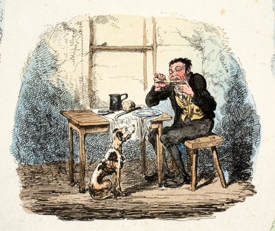 Nadzieja (ręcznie barwiony grawer) autorstwa George Cruikshank