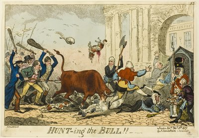 Polowanie na byka!!! autorstwa George Cruikshank