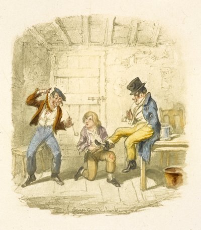 Ilustracja do filmu "Oliver Twist" autorstwa George Cruikshank