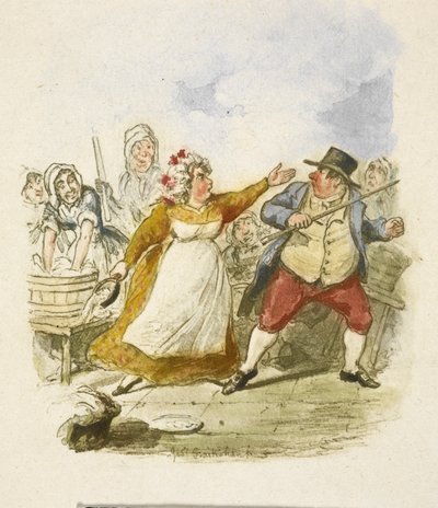 Ilustracja do filmu "Oliver Twist" autorstwa George Cruikshank