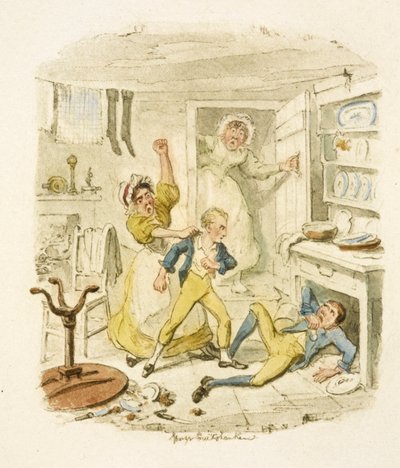 Ilustracja do filmu "Oliver Twist" autorstwa George Cruikshank