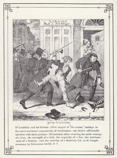 Ilustracja do książki Własna licencjata, czyli postępy pana Lambkina (Gent) (rycina) autorstwa George Cruikshank