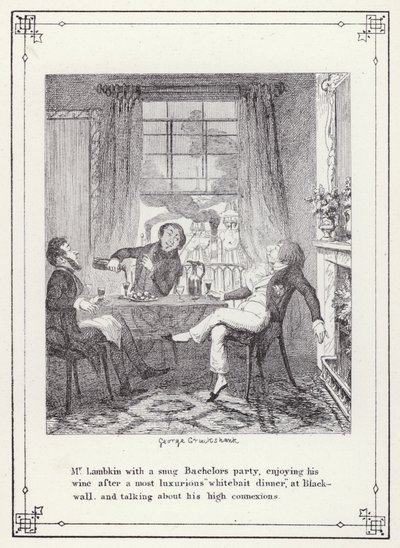 Ilustracja do książki Własna licencjata, czyli postępy pana Lambkina (Gent) (rycina) autorstwa George Cruikshank