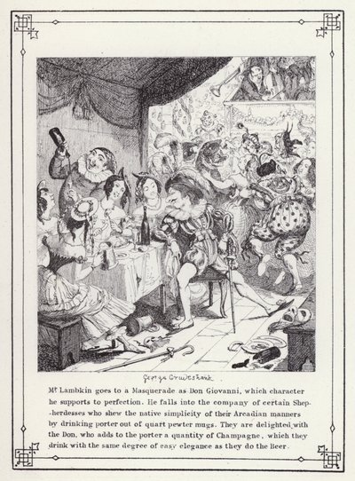 Ilustracja do książki Własna licencjata, czyli postępy pana Lambkina (Gent) (rycina) autorstwa George Cruikshank