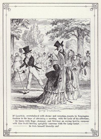 Ilustracja do książki Własna licencjata, czyli postępy pana Lambkina (Gent) (rycina) autorstwa George Cruikshank