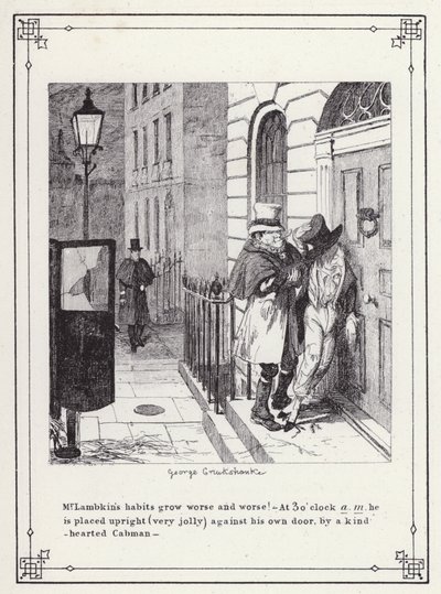 Ilustracja do książki Własna licencjata, czyli postępy pana Lambkina (Gent) (rycina) autorstwa George Cruikshank