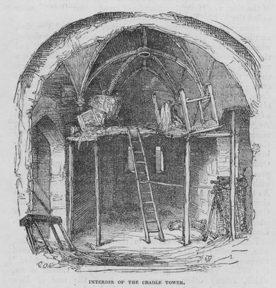 Wnętrze Wieży Kołyskowej (grafika) autorstwa George Cruikshank