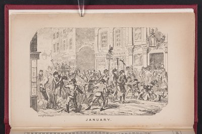 Styczeń z The Comic Almanack autorstwa George Cruikshank