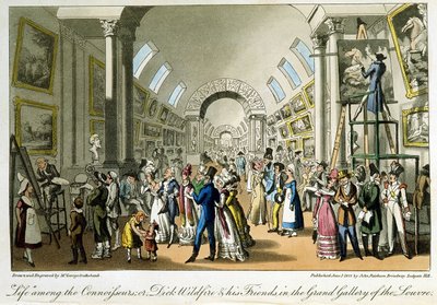La grande galerie du Louvre - w „Życiu w Paryżu” Davida Carey, Londyn autorstwa George Cruikshank