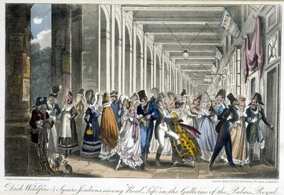Les galeries du Palais Royal - w „Życiu w Paryżu” Davida Carey, Londyn autorstwa George Cruikshank