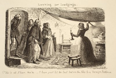 Szukam noclegu, wyd. 1851 autorstwa George Cruikshank
