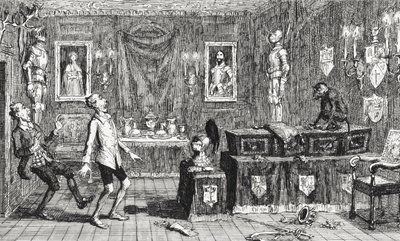 MacCallum i Hutcheon, ilustracja z „Redgauntlet” Sir Waltera Scotta (1771-1832) opublikowana w 1843 r. autorstwa George Cruikshank