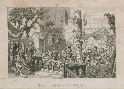 Maska w Pałacowym Ogrodzie Wieży autorstwa George Cruikshank