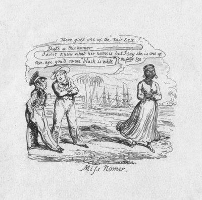 Panna Nomer, 1829 autorstwa George Cruikshank