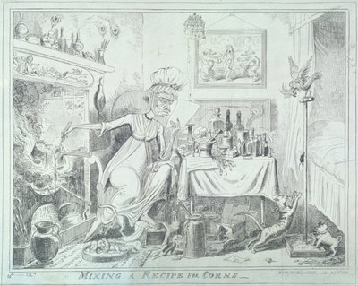 „Mieszanie przepisu na odciski”, 1835. autorstwa George Cruikshank