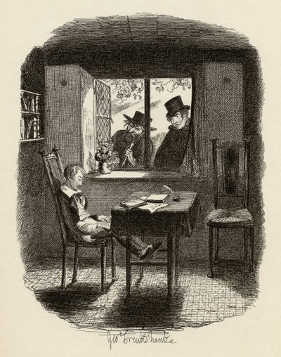 Monks and the Żyd, z „Przygody Olivera Twista” Charlesa Dickensa (1812-70) 1838, wydana przez Chapman und Hall, 1901 autorstwa George Cruikshank