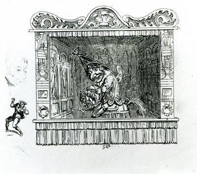 Pan Punch na koniu Hectora autorstwa George Cruikshank