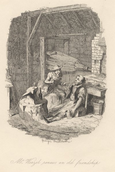 Pan Weazel odnawia dawną przyjaźń autorstwa George Cruikshank