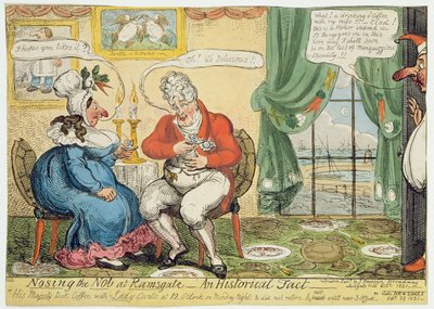 Nosing the Nob w Ramsgate, 1821 autorstwa George Cruikshank