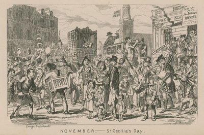 Listopad – Dzień św. Cecylii autorstwa George Cruikshank